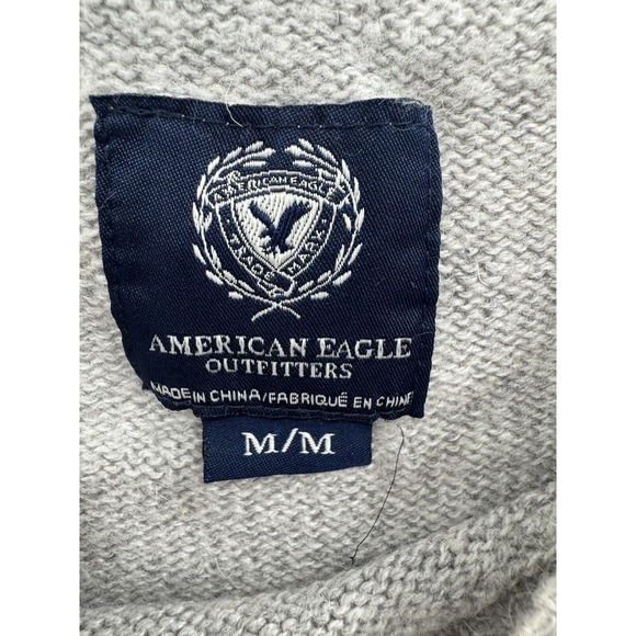 Y2K American Eagle Sweater Wool Medium Off Shoulder Lightweight Minimalist Chic - Picture 5 of 8